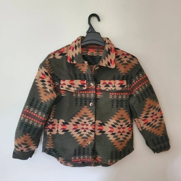 Olive Aztec Jacket - Large - Picture 1 of 5